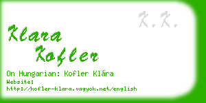 klara kofler business card
